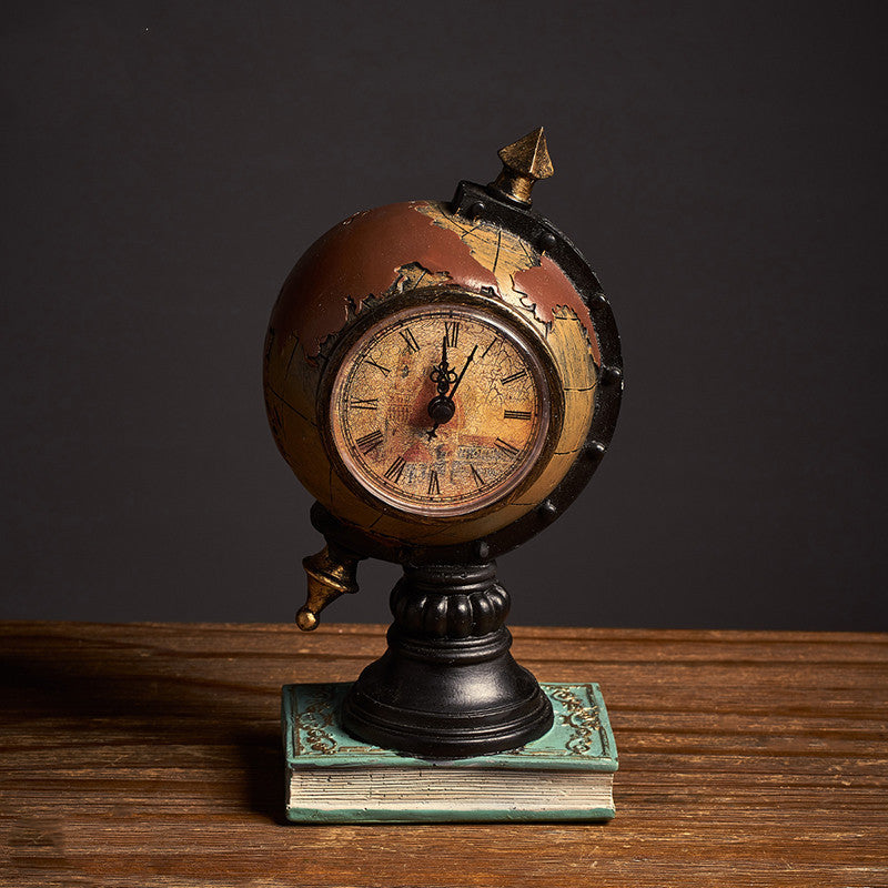 Retro globe clock home decoration