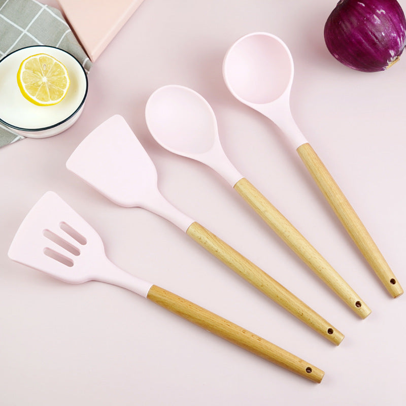 Baking Tools Non-stick Cookware Silicone Spatula With Wooden Handle Kitchenware Tube