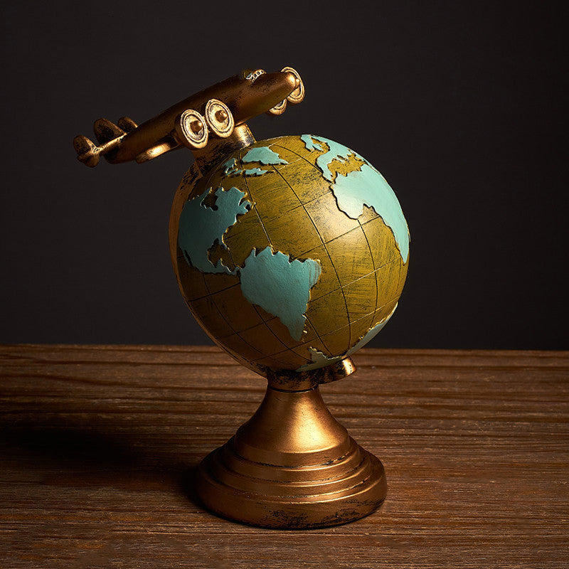 Retro globe clock home decoration