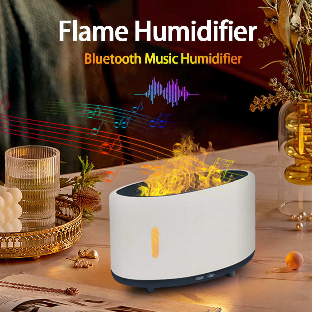 Flame Humidifier Bluetooth Remote Control LED Light Aromatherapy Humidifier Customized 150ml Flame Aromatherapy Machine