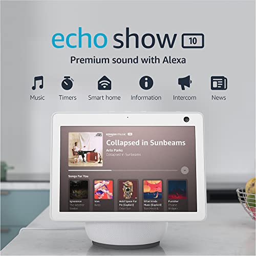 Amazon Echo Show 10 (newest model), HD smart display with premium sound, motion and Alexa, Charcoal