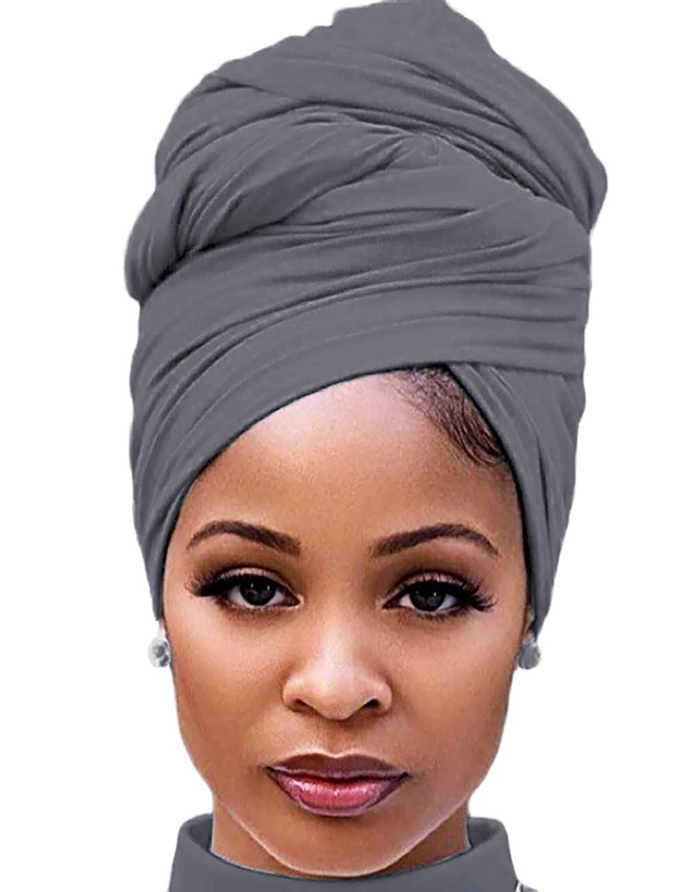 Harewom Head Wraps for Black Women Stretch Head Scarf Long African Hair Wraps Turban Headwraps Jersey Headbands