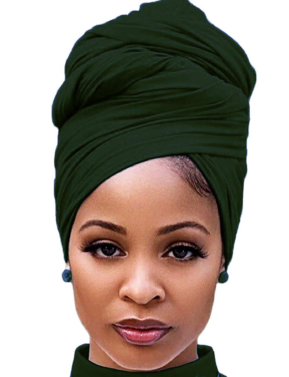 Harewom Head Wraps for Black Women Stretch Head Scarf Long African Hair Wraps Turban Headwraps Jersey Headbands