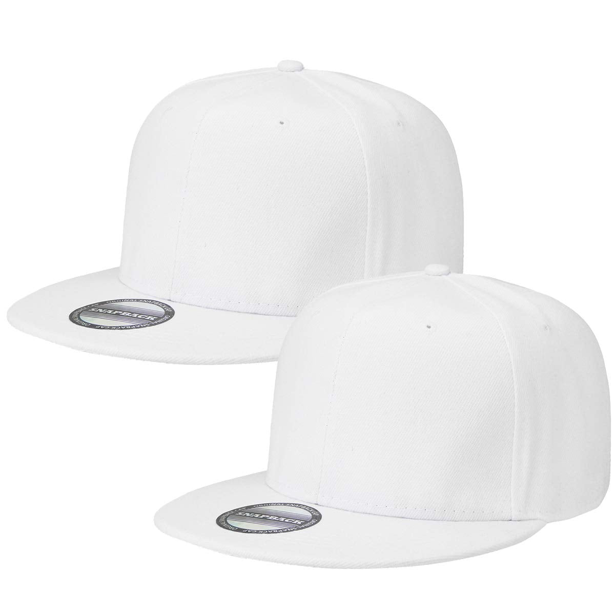 Classic Snapback Hat Cap Hip Hop Style Flat Bill Blank Solid Color Adjustable Size