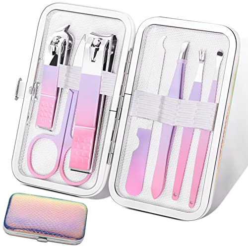 Manicure set Men Personal Care Tools Accessories Finger and Toe Nail Clippers Kit Professional Manicure Pedicure Kit With Travel Case Nail Grooming Kit Present for Men Husband Boyfriend Parent