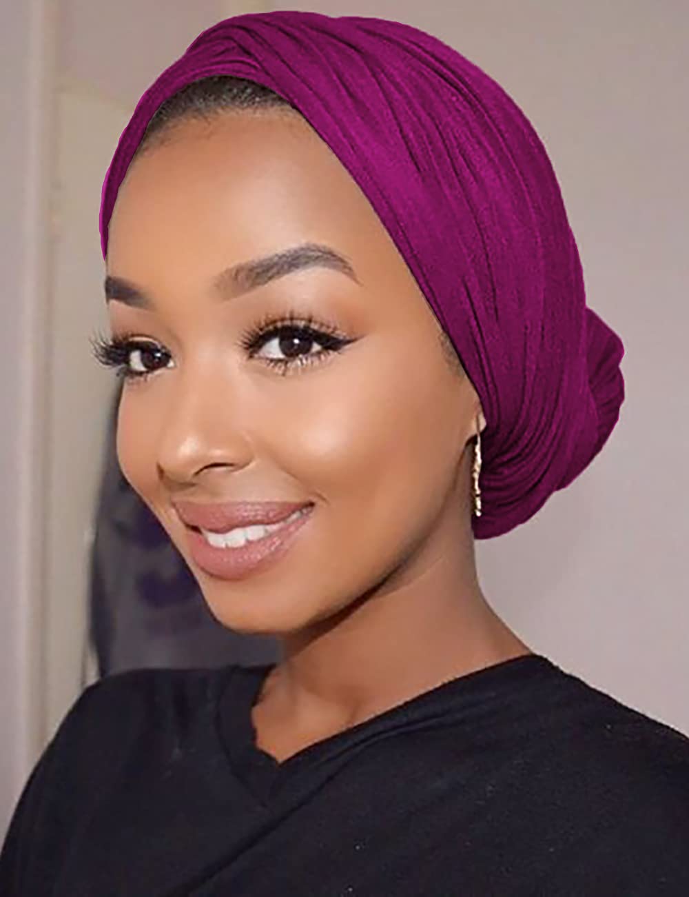 Harewom Head Wraps for Black Women Stretch Head Scarf Long African Hair Wraps Turban Headwraps Jersey Headbands