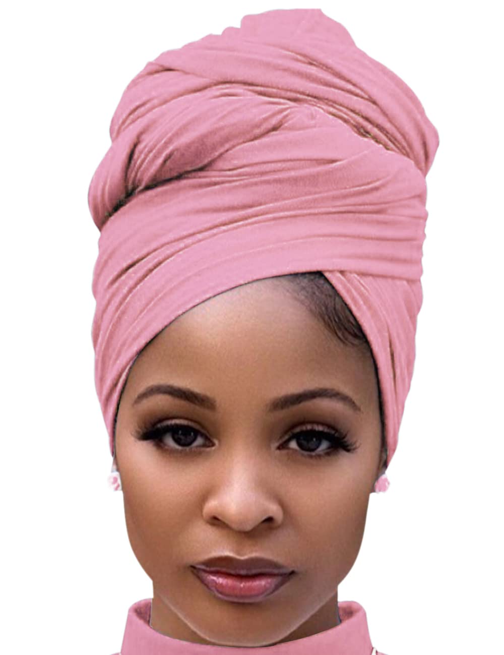 Harewom Head Wraps for Black Women Stretch Head Scarf Long African Hair Wraps Turban Headwraps Jersey Headbands