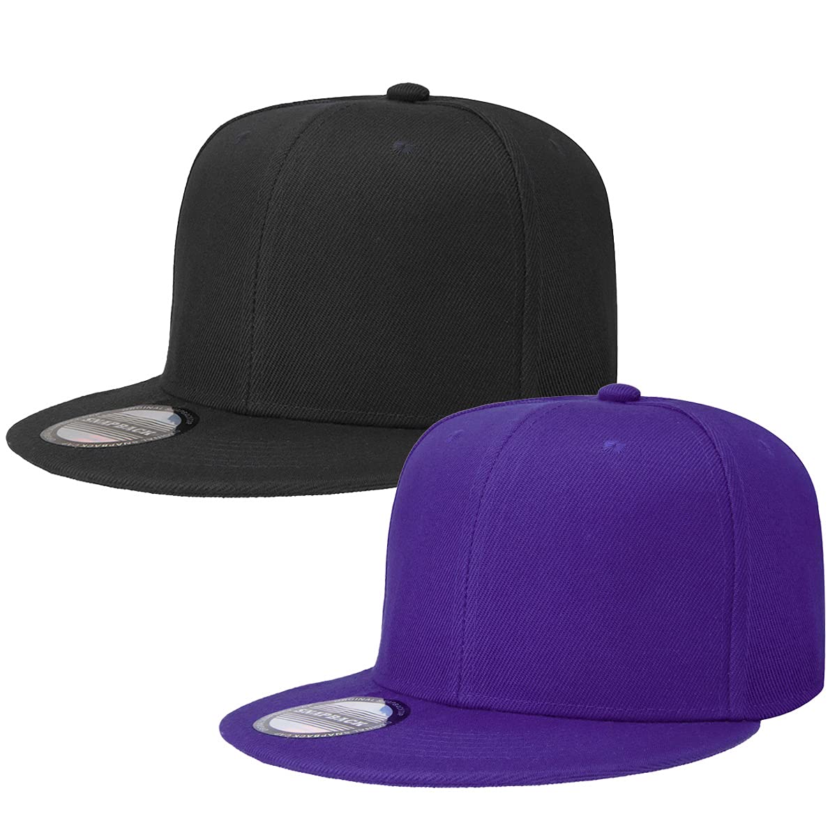 Classic Snapback Hat Cap Hip Hop Style Flat Bill Blank Solid Color Adjustable Size