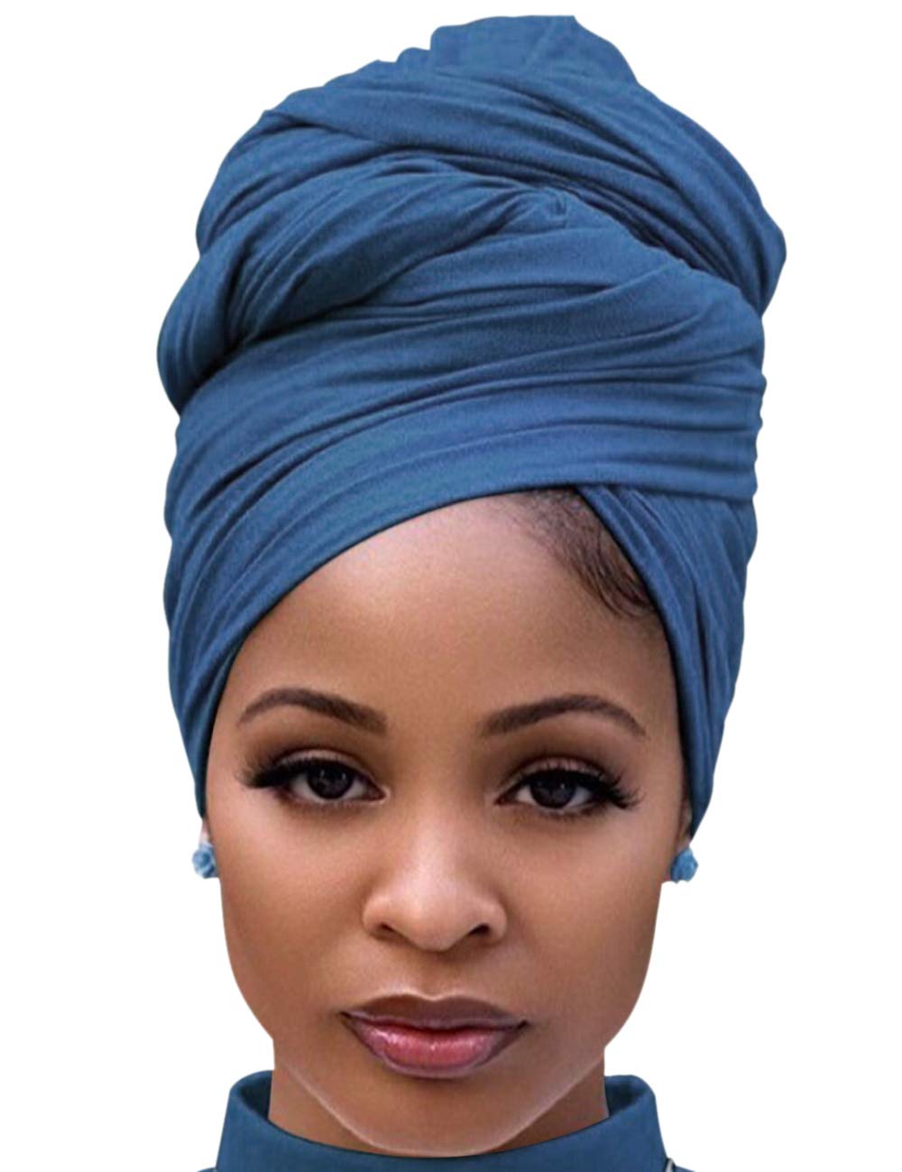 Harewom Head Wraps for Black Women Stretch Head Scarf Long African Hair Wraps Turban Headwraps Jersey Headbands