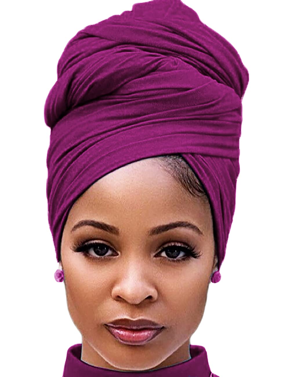 Harewom Head Wraps for Black Women Stretch Head Scarf Long African Hair Wraps Turban Headwraps Jersey Headbands