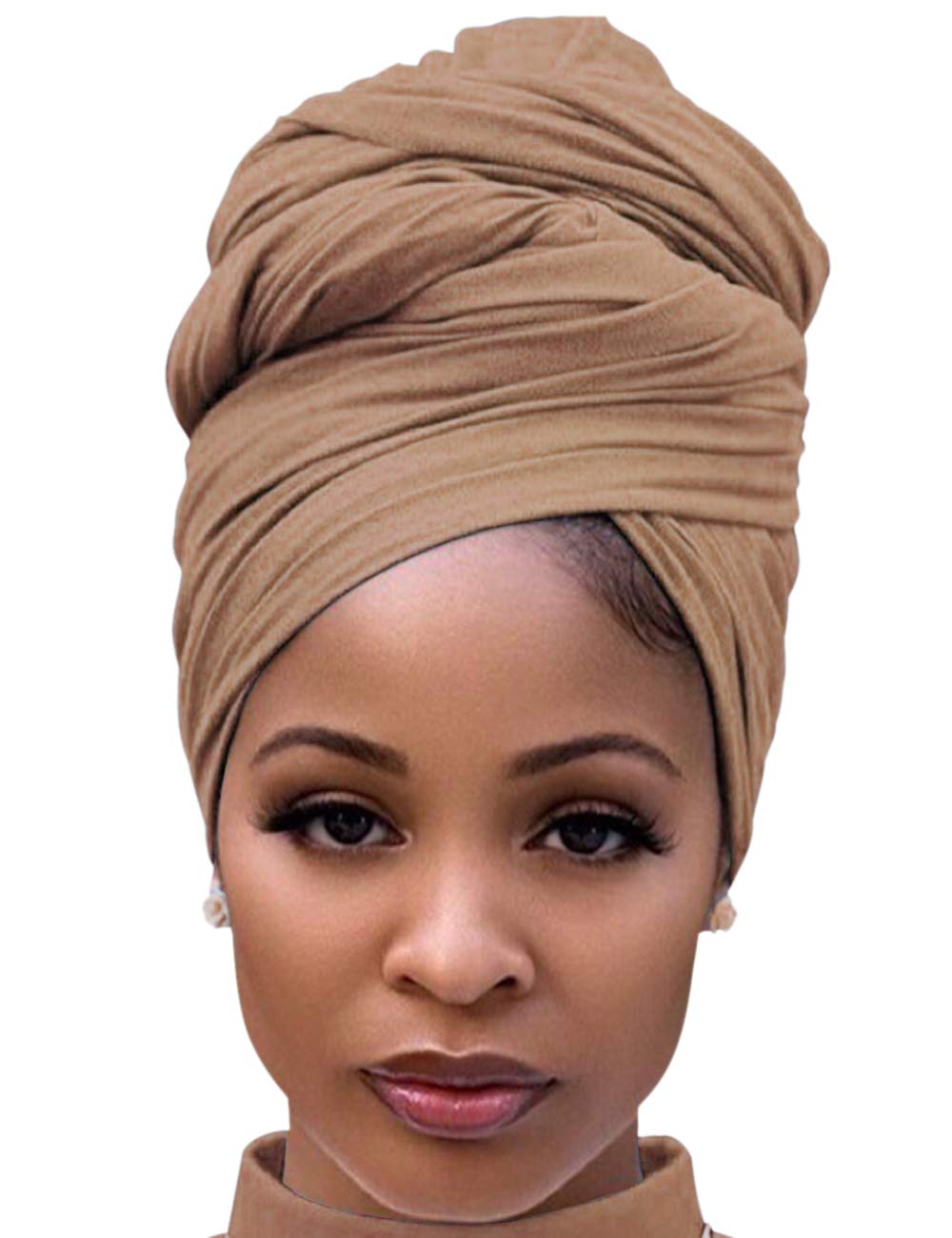 Harewom Head Wraps for Black Women Stretch Head Scarf Long African Hair Wraps Turban Headwraps Jersey Headbands