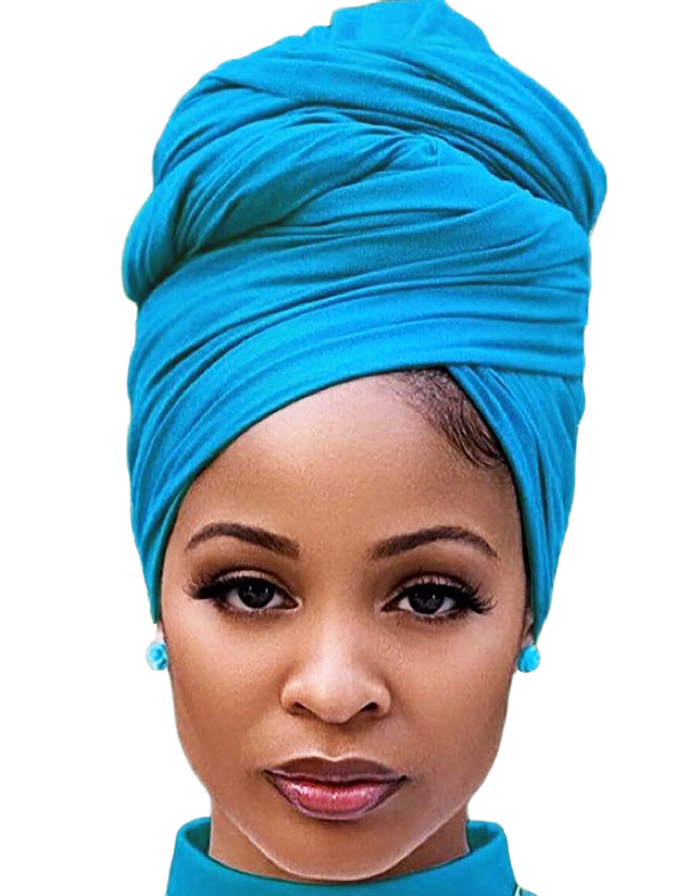 Harewom Head Wraps for Black Women Stretch Head Scarf Long African Hair Wraps Turban Headwraps Jersey Headbands