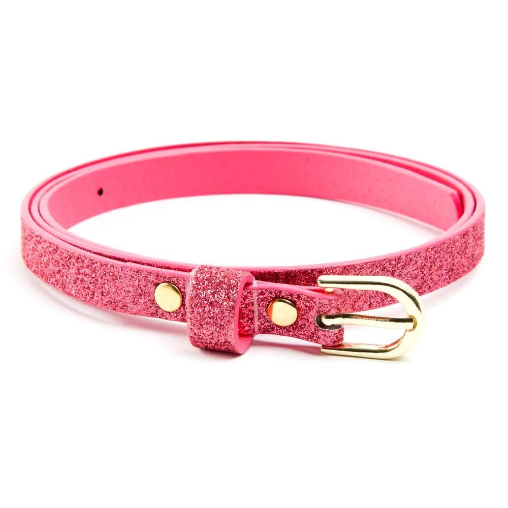 Kids Ultra-Skinny Sparkly Belt, Ages 4-7 Years and 8-14 Years, Stylish Glitter Belt for Girls