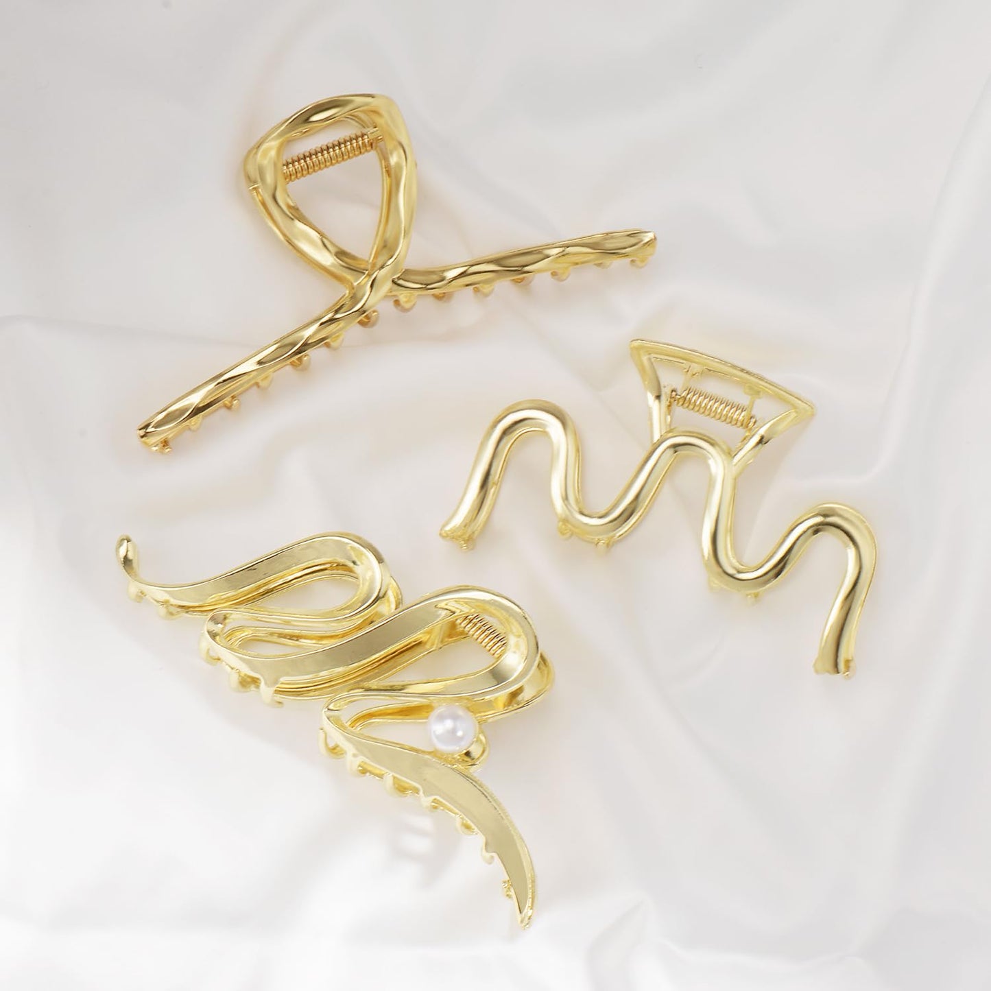 Mehayi 3 PCS Metal Large Claw Clips for Thick Heavy Hair, Strong Hold Big Non-Slip Hair Catch Barrette Jaw Clamp for Long Hair, Fashion Styling Accessories for Women Girls