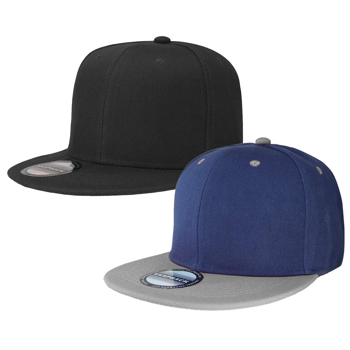 Classic Snapback Hat Cap Hip Hop Style Flat Bill Blank Solid Color Adjustable Size