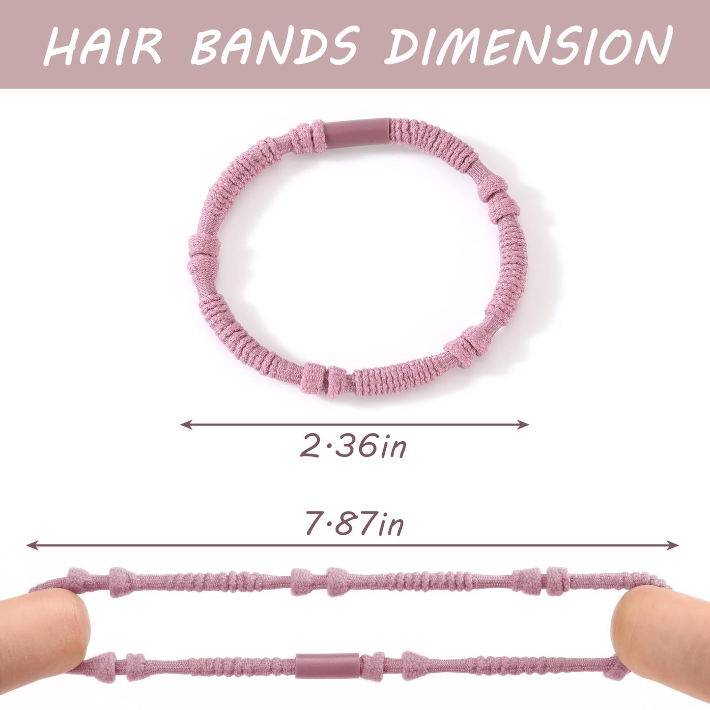 20 PCS Boho Hair Ties, Bracelets Hair Ties for Thick or Thin Hair, 4 Styles Boho Ties for Ponytail Holders, 2.36’’ Hair Ties No-Damage, Brown