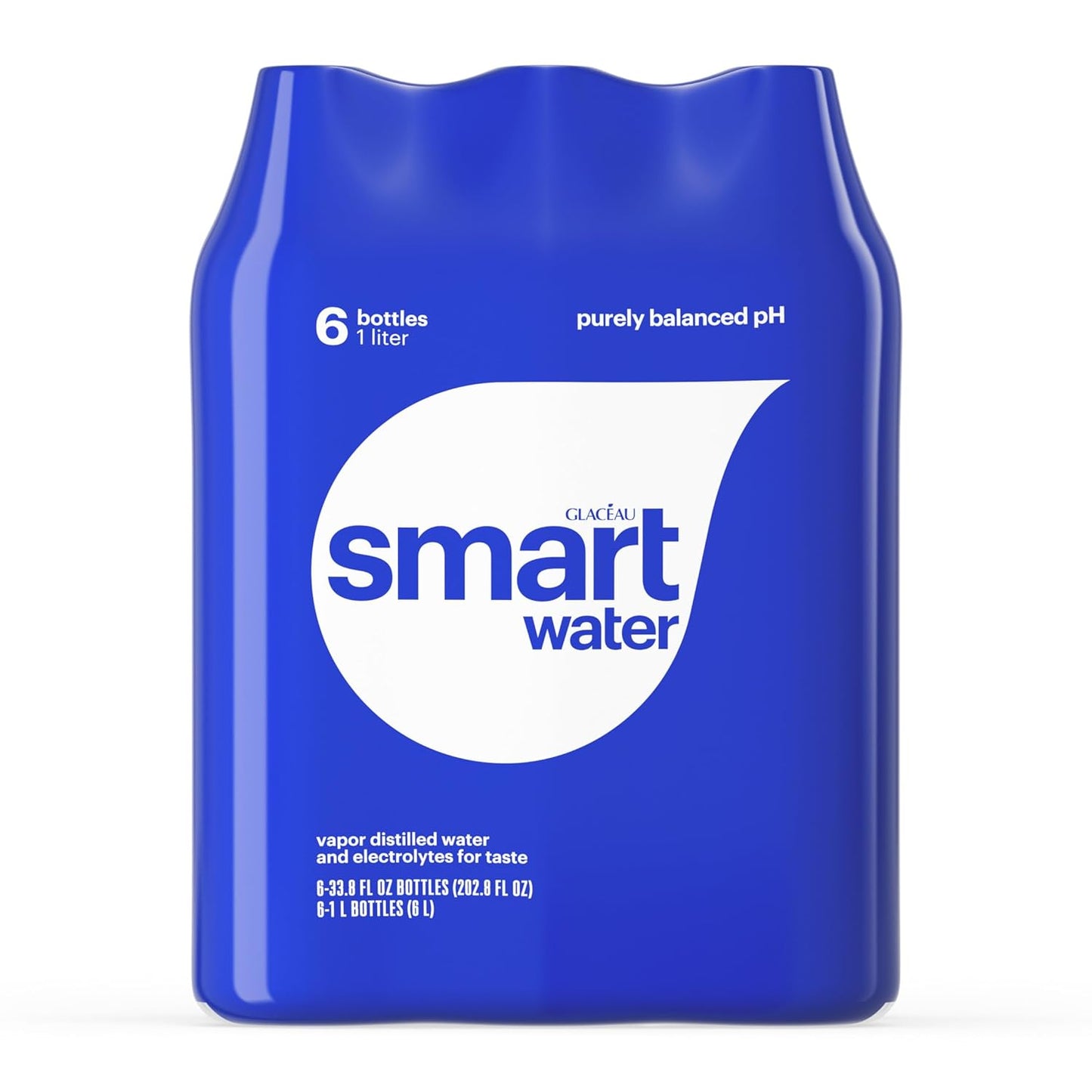 Smartwater Packaged Drinking Water, 33.8 Fl Oz (pack of 6)