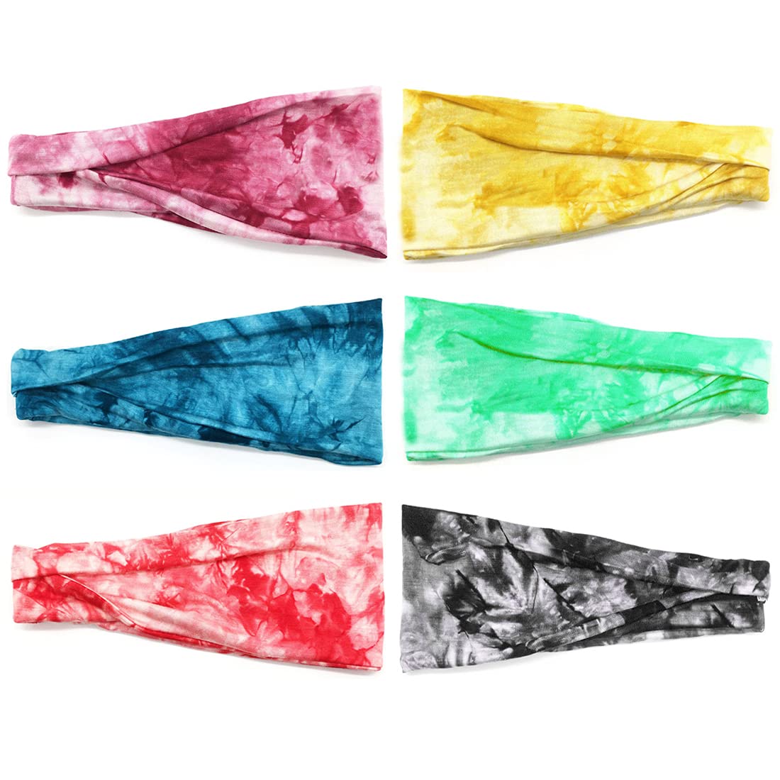 Boho Headbands For Women Fashion Wide Headband Yoga Workout Head Bands Hair Accessories Band 6 Pack