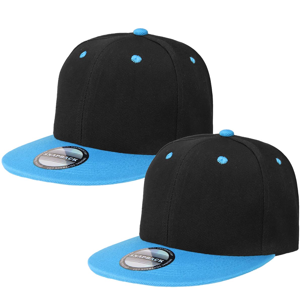 Classic Snapback Hat Cap Hip Hop Style Flat Bill Blank Solid Color Adjustable Size