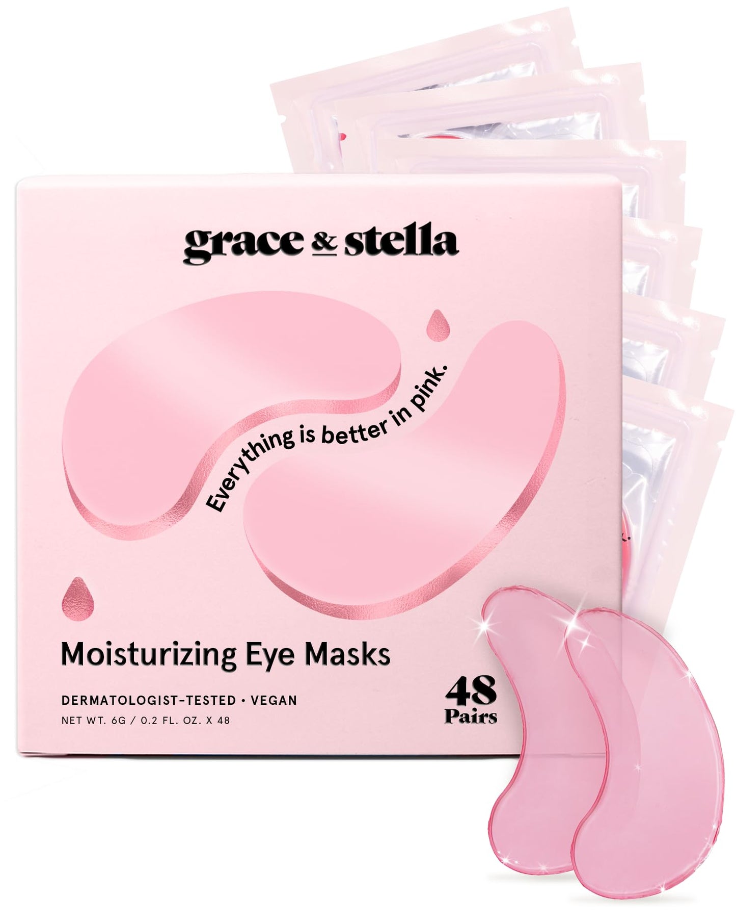 grace & stella Under Eye Mask - Gifts for Women - Reduce Dark Circles, Puffy Eyes, Undereye Bags, Wrinkles - Gel Under Eye Patches - Bridesmaid Gifts - Vegan Self Care (24 Pairs, Gold)