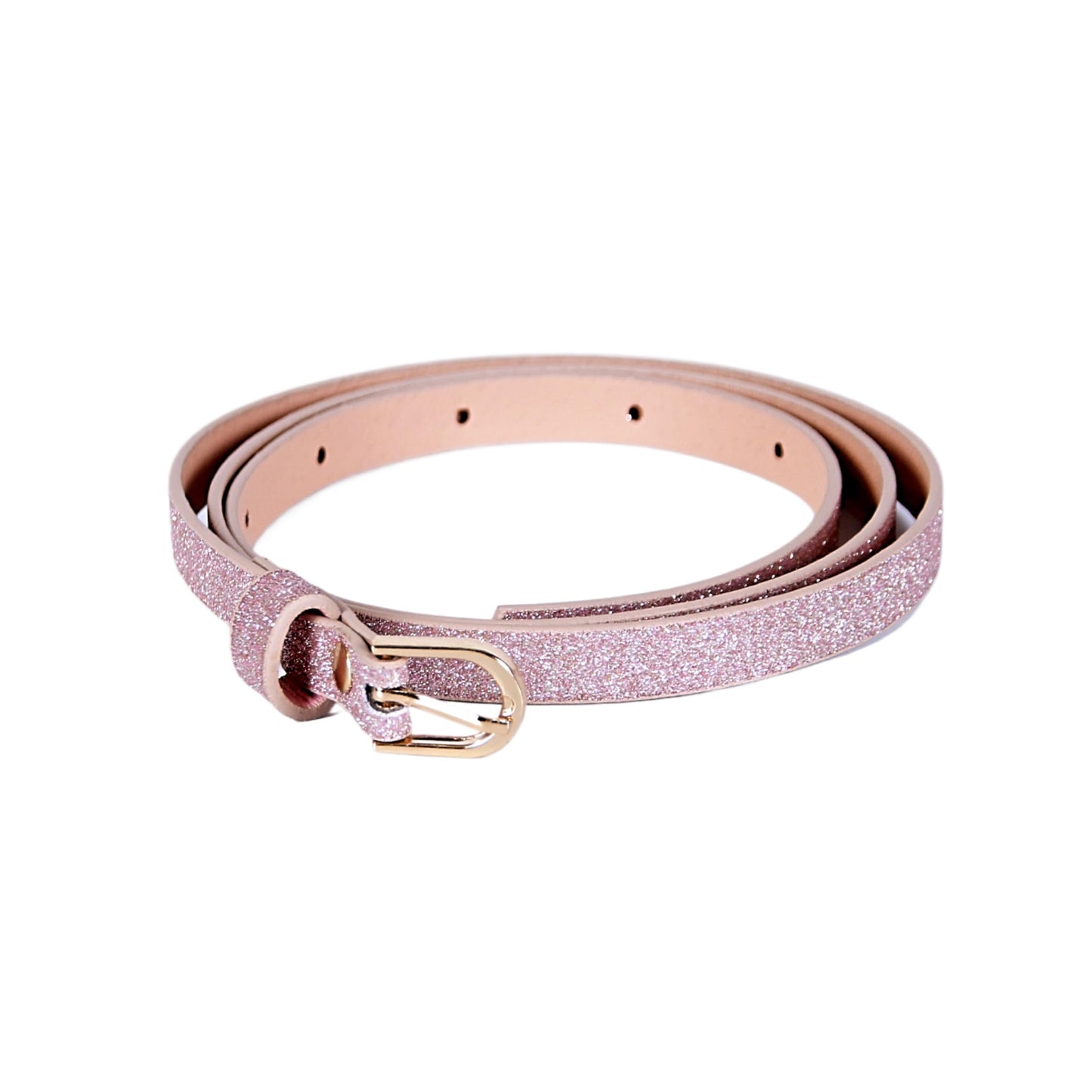 Kids Ultra-Skinny Sparkly Belt, Ages 4-7 Years and 8-14 Years, Stylish Glitter Belt for Girls