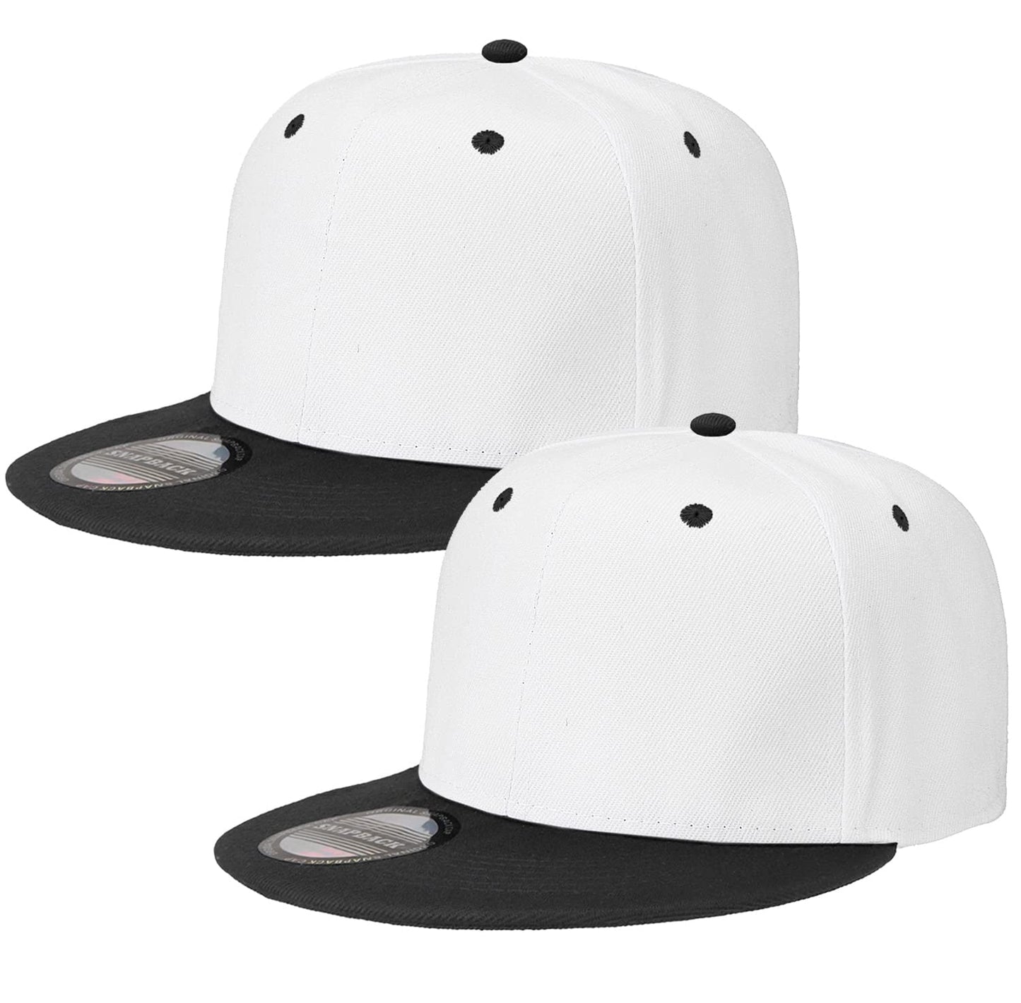 Classic Snapback Hat Cap Hip Hop Style Flat Bill Blank Solid Color Adjustable Size