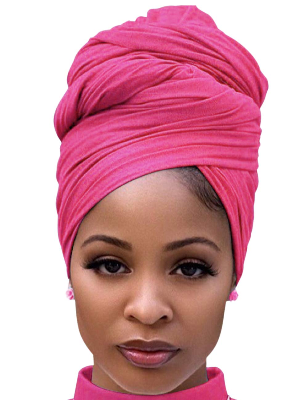 Harewom Head Wraps for Black Women Stretch Head Scarf Long African Hair Wraps Turban Headwraps Jersey Headbands