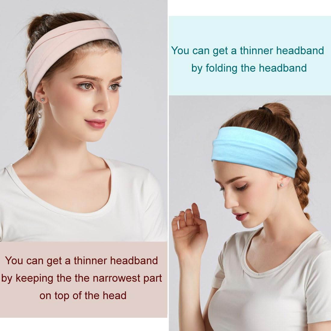 Boho Headbands For Women Fashion Wide Headband Yoga Workout Head Bands Hair Accessories Band 6 Pack