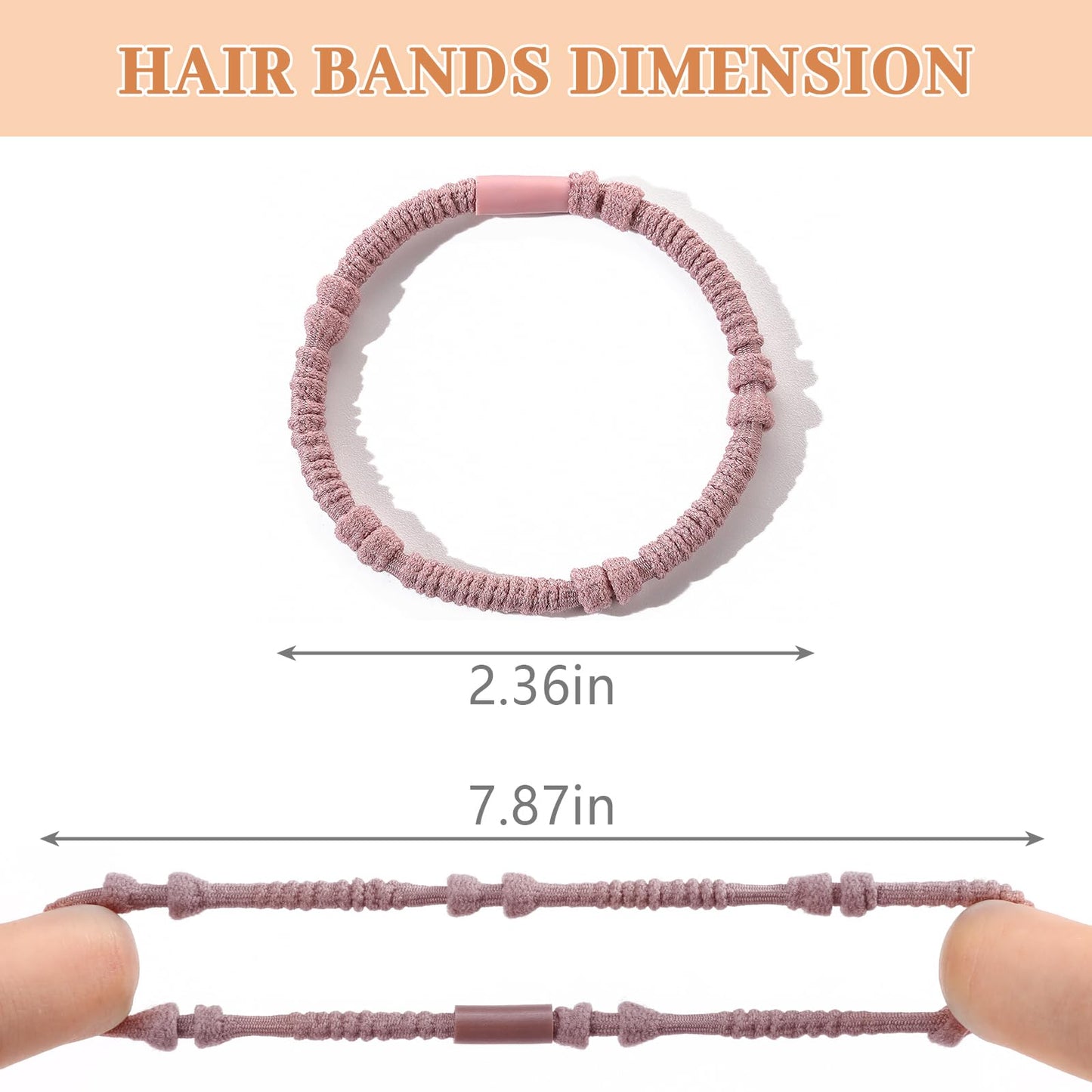 20 PCS Boho Hair Ties, Bracelets Hair Ties for Thick or Thin Hair, 4 Styles Boho Ties for Ponytail Holders, 2.36’’ Hair Ties No-Damage, Brown