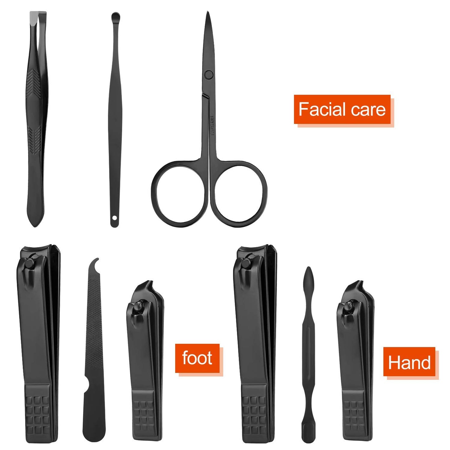 Manicure set Men Personal Care Tools Accessories Finger and Toe Nail Clippers Kit Professional Manicure Pedicure Kit With Travel Case Nail Grooming Kit Present for Men Husband Boyfriend Parent