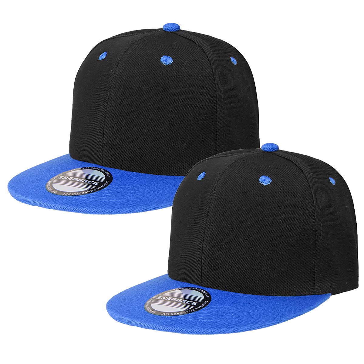 Classic Snapback Hat Cap Hip Hop Style Flat Bill Blank Solid Color Adjustable Size