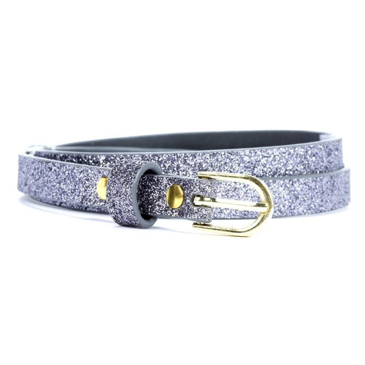 Kids Ultra-Skinny Sparkly Belt, Ages 4-7 Years and 8-14 Years, Stylish Glitter Belt for Girls