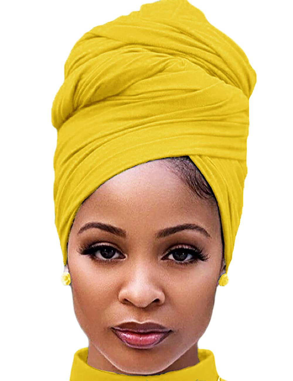 Harewom Head Wraps for Black Women Stretch Head Scarf Long African Hair Wraps Turban Headwraps Jersey Headbands