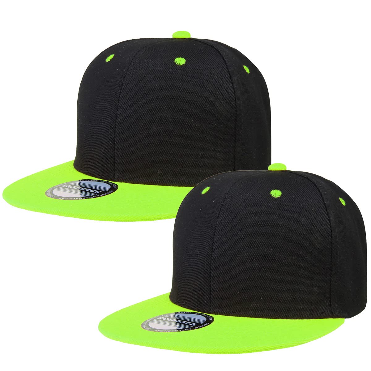 Classic Snapback Hat Cap Hip Hop Style Flat Bill Blank Solid Color Adjustable Size