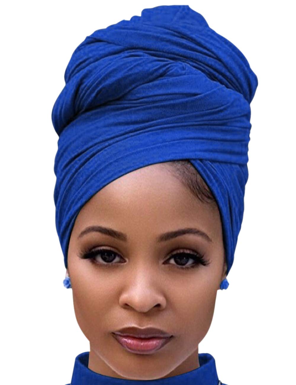 Harewom Head Wraps for Black Women Stretch Head Scarf Long African Hair Wraps Turban Headwraps Jersey Headbands