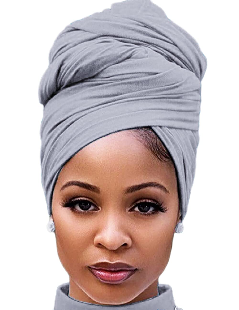 Harewom Head Wraps for Black Women Stretch Head Scarf Long African Hair Wraps Turban Headwraps Jersey Headbands