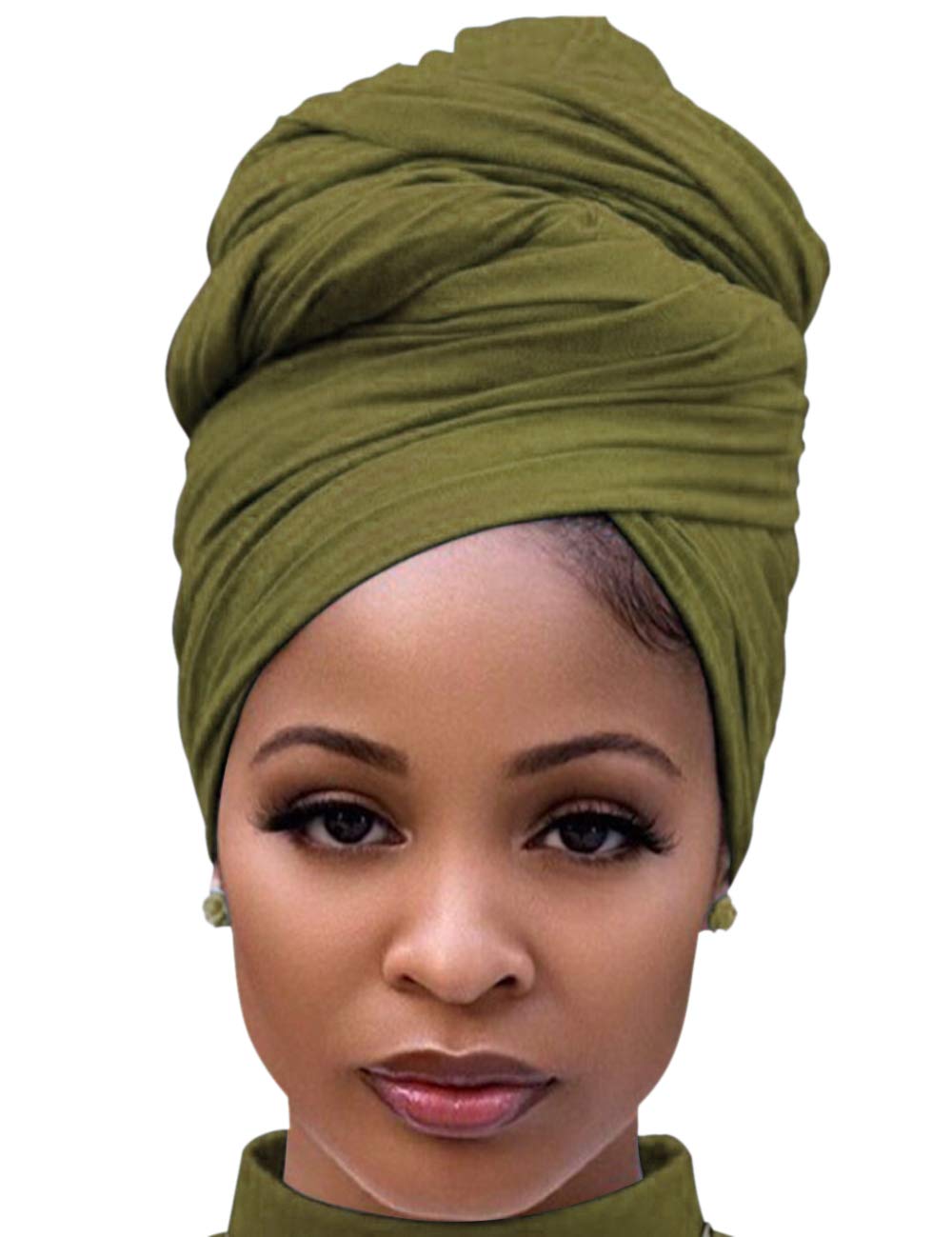 Harewom Head Wraps for Black Women Stretch Head Scarf Long African Hair Wraps Turban Headwraps Jersey Headbands