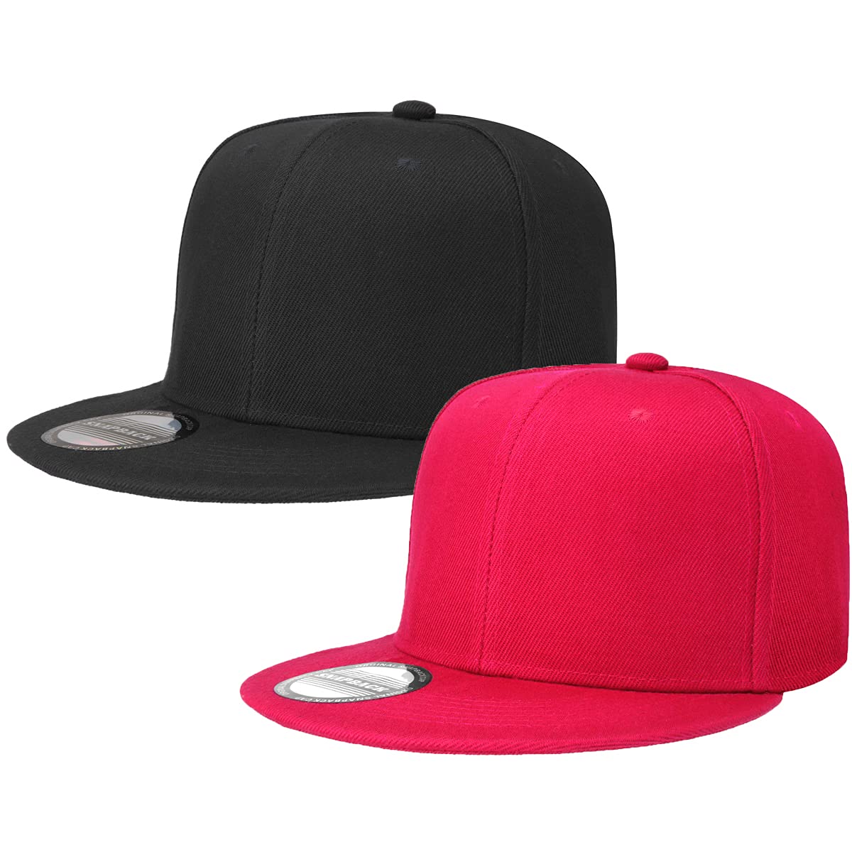 Classic Snapback Hat Cap Hip Hop Style Flat Bill Blank Solid Color Adjustable Size