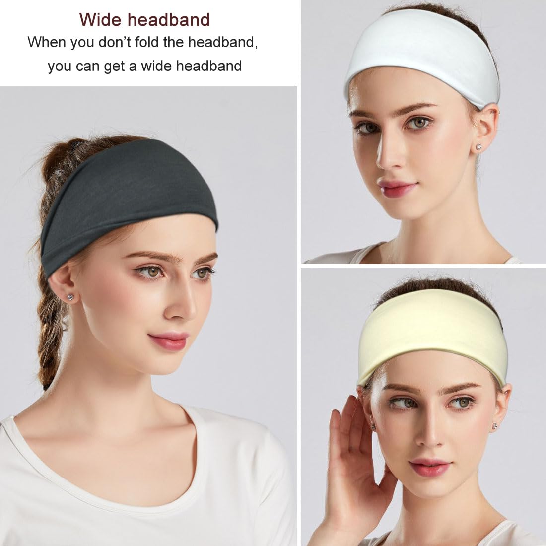 Boho Headbands For Women Fashion Wide Headband Yoga Workout Head Bands Hair Accessories Band 6 Pack