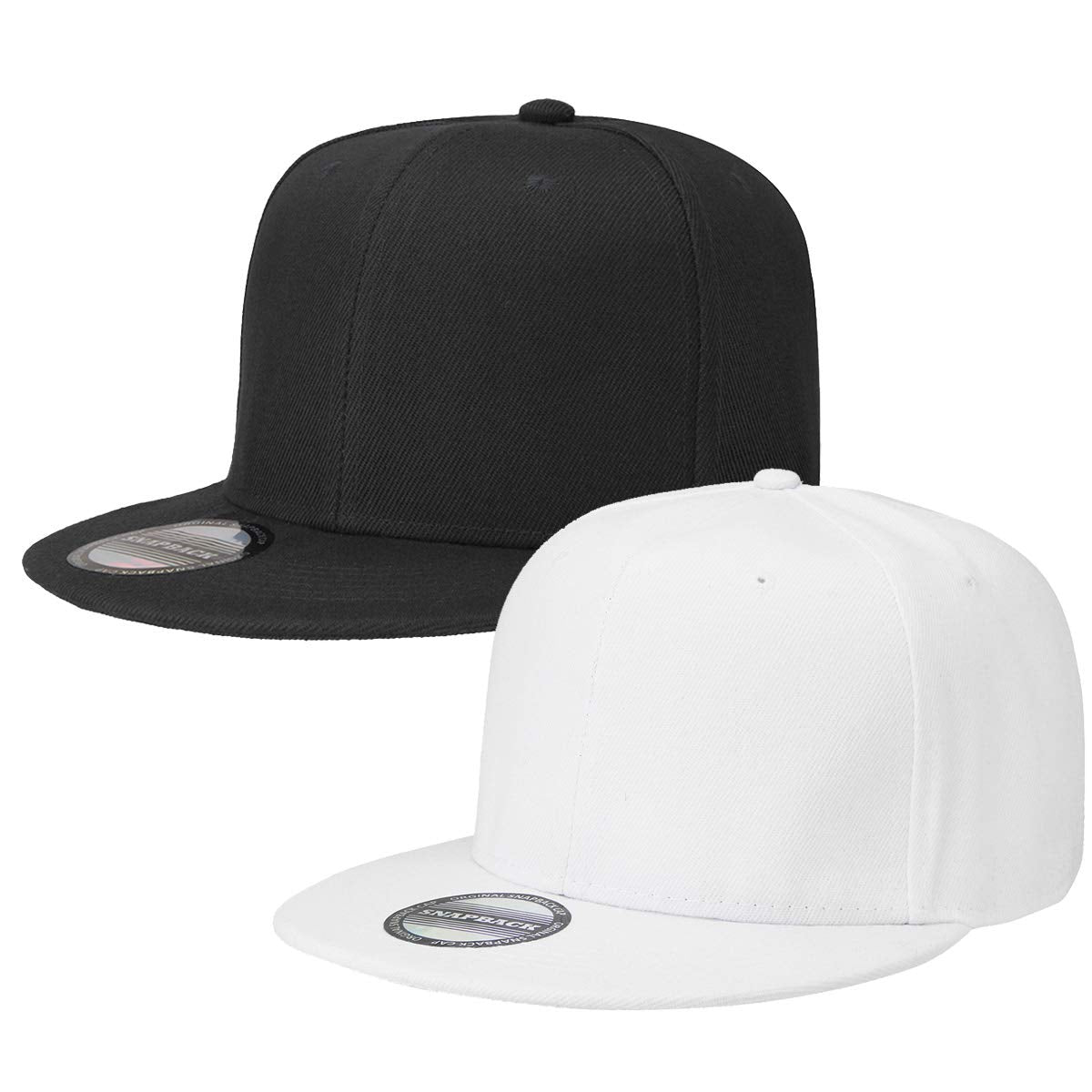 Classic Snapback Hat Cap Hip Hop Style Flat Bill Blank Solid Color Adjustable Size