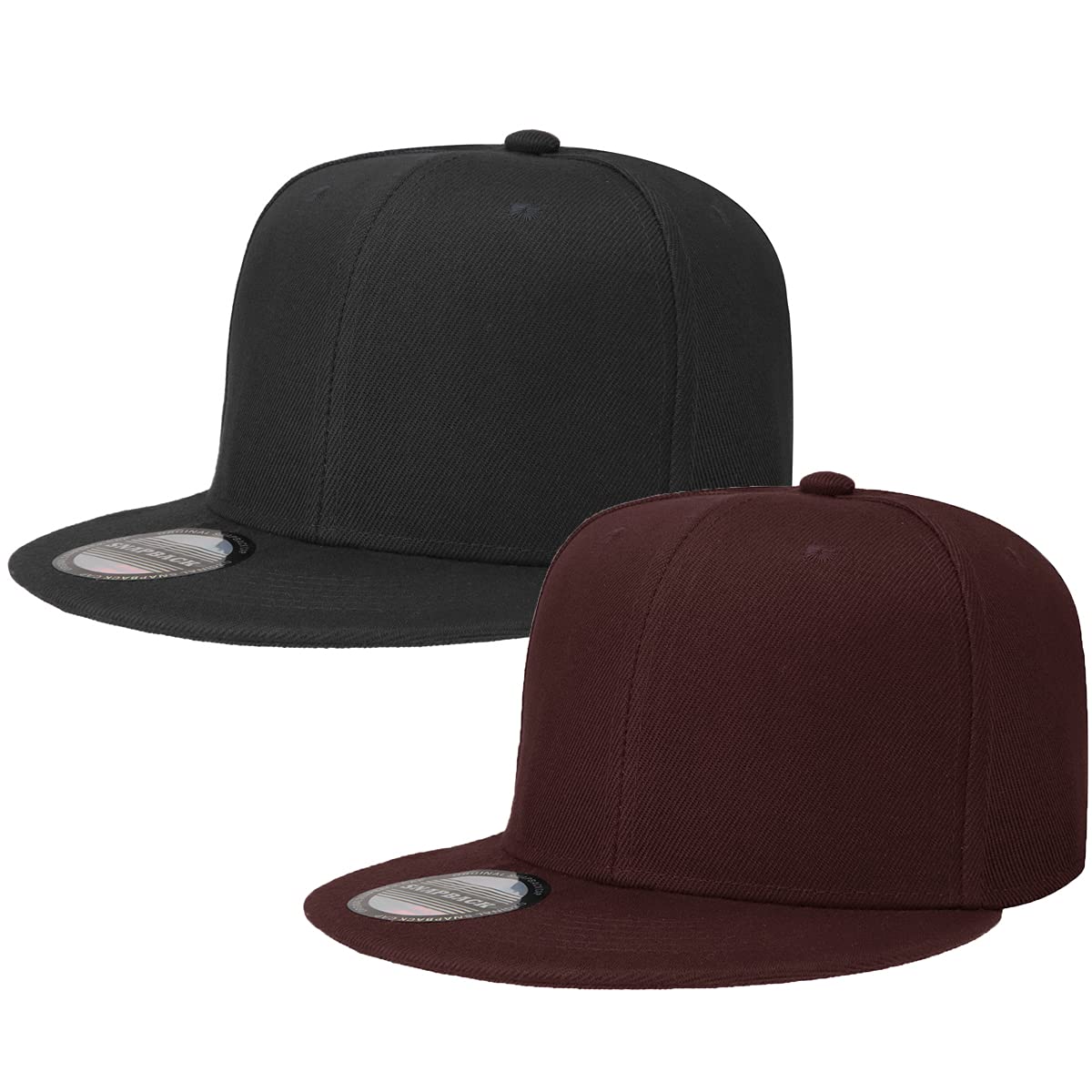 Classic Snapback Hat Cap Hip Hop Style Flat Bill Blank Solid Color Adjustable Size