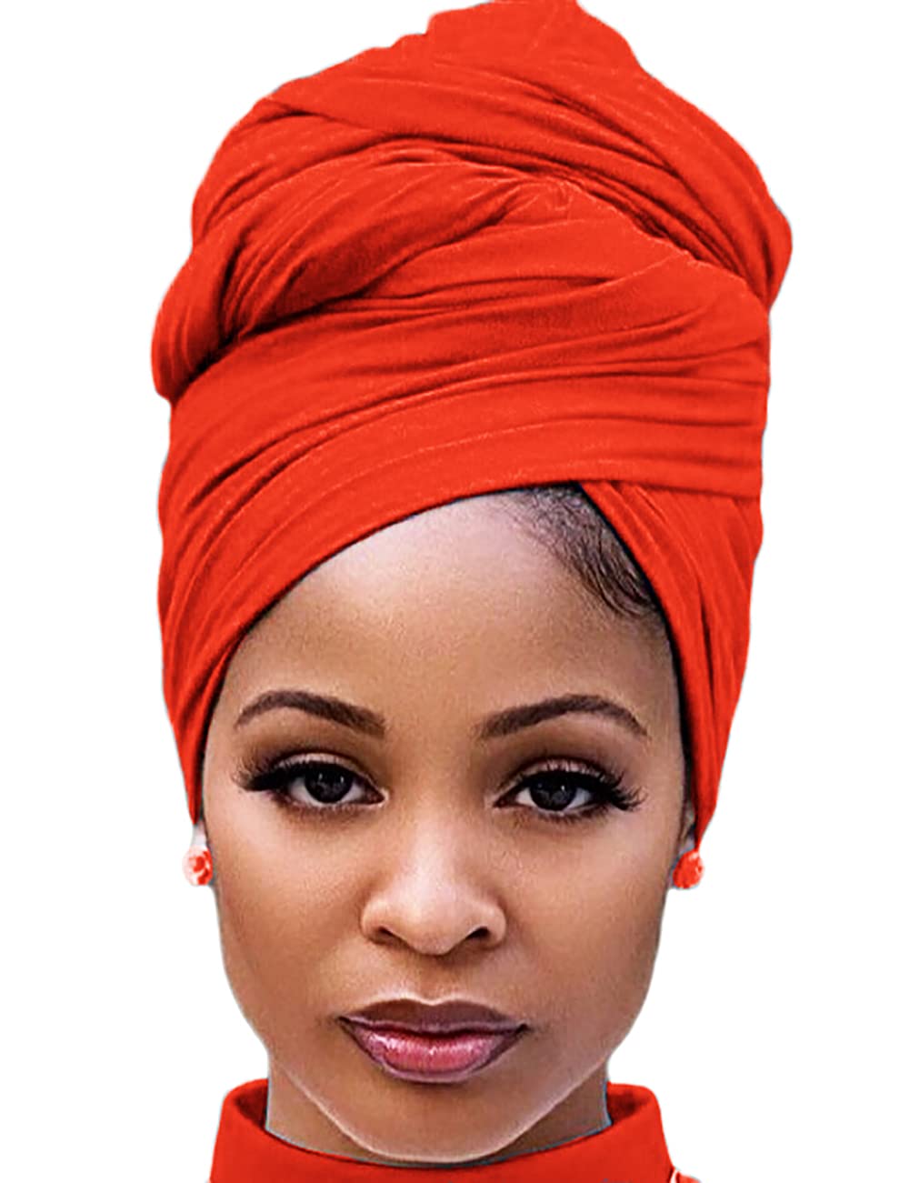 Harewom Head Wraps for Black Women Stretch Head Scarf Long African Hair Wraps Turban Headwraps Jersey Headbands