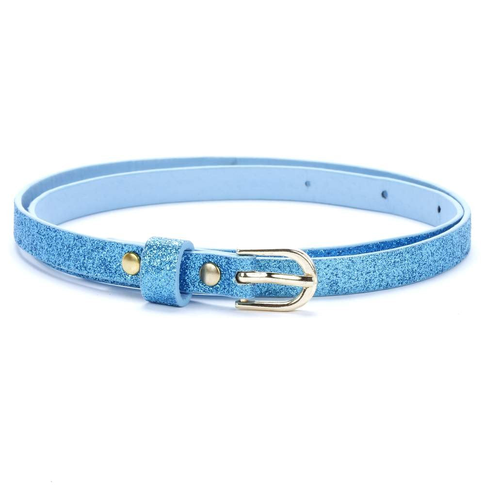 Kids Ultra-Skinny Sparkly Belt, Ages 4-7 Years and 8-14 Years, Stylish Glitter Belt for Girls