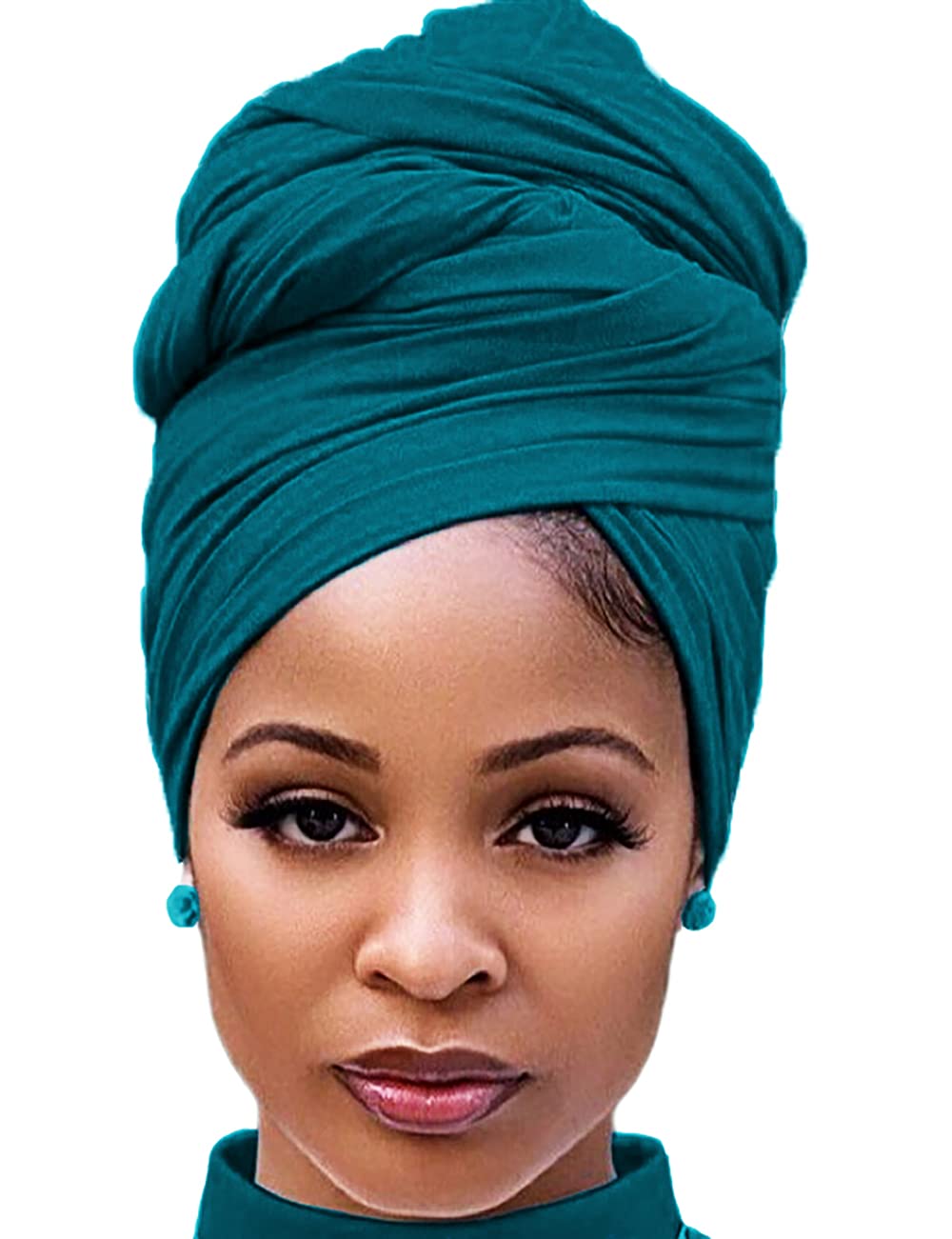 Harewom Head Wraps for Black Women Stretch Head Scarf Long African Hair Wraps Turban Headwraps Jersey Headbands