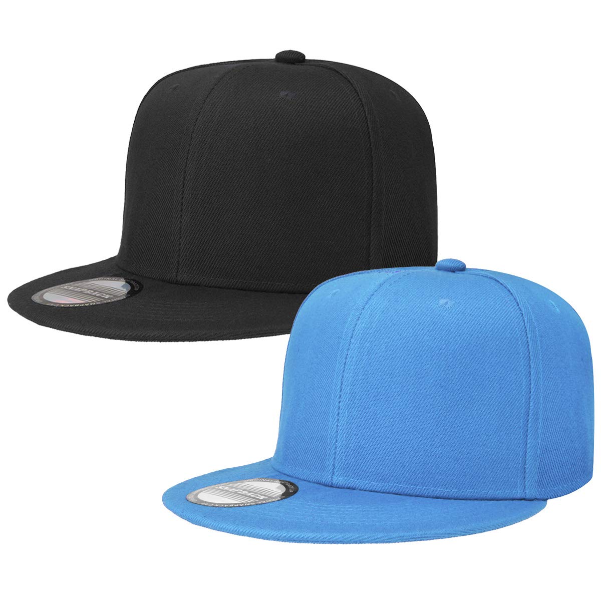 Classic Snapback Hat Cap Hip Hop Style Flat Bill Blank Solid Color Adjustable Size