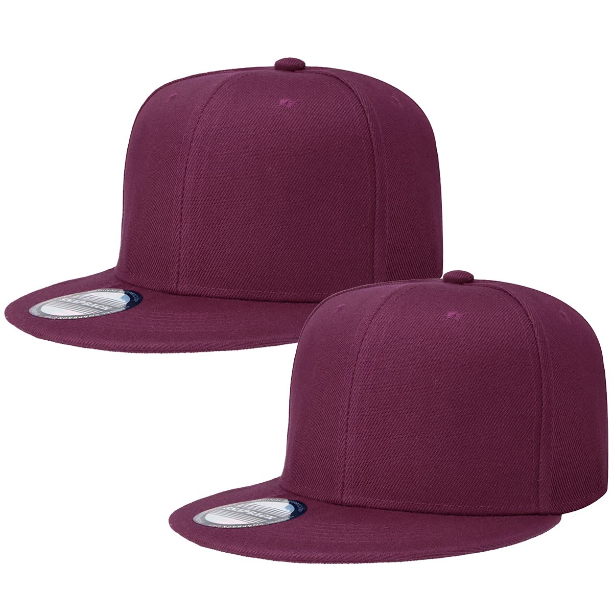 Classic Snapback Hat Cap Hip Hop Style Flat Bill Blank Solid Color Adjustable Size