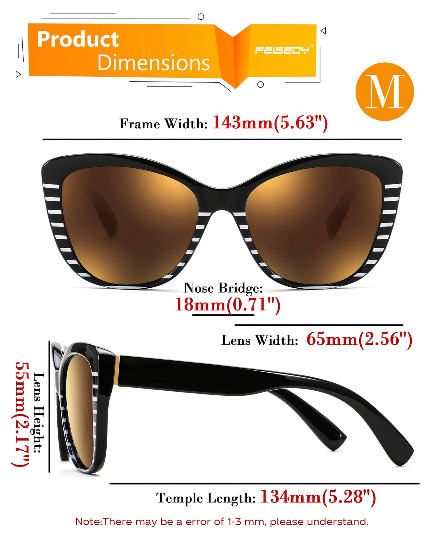 FEISEDY Polarized Vintage Sunglasses American Womens Square Jackie O Cat Eye Sunglasses B2451