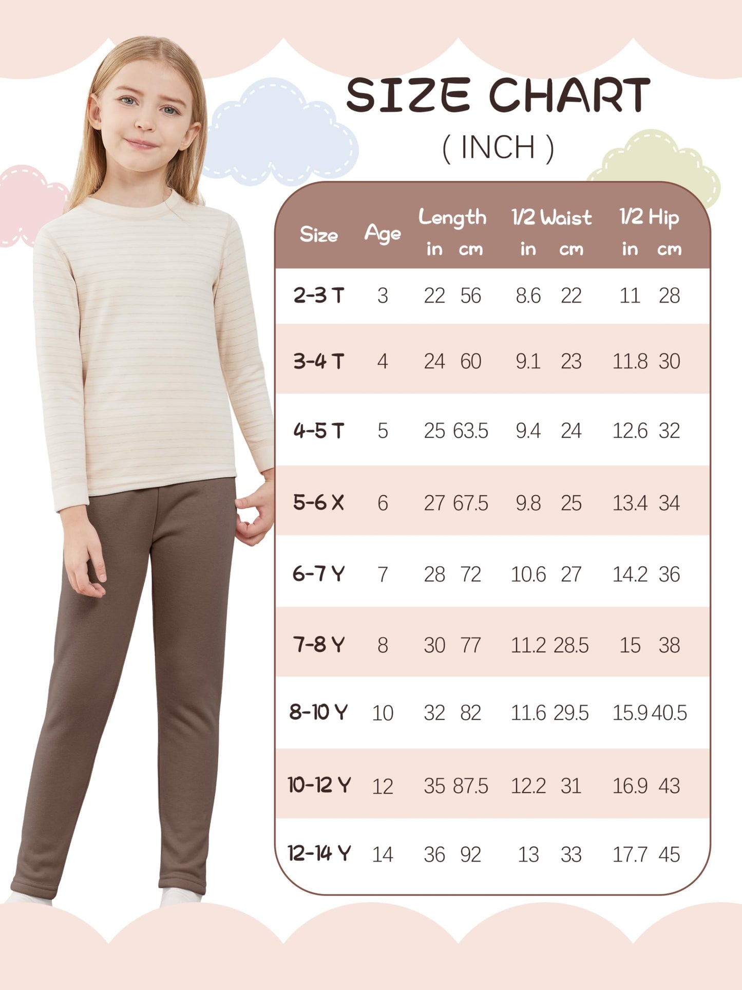 Girls Fleece Lined Leggings Cotton Kids Winter Warm Leggings Thick Thermal Tights Pants