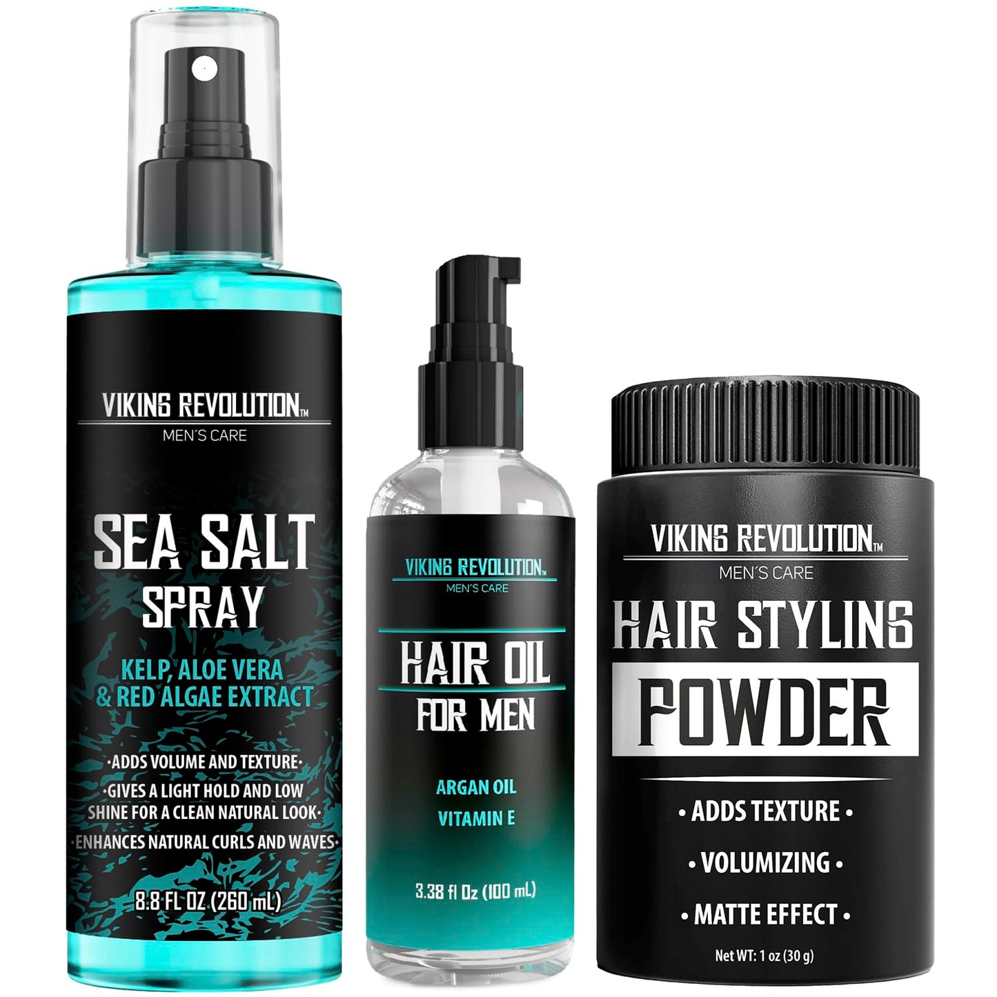 Viking Revolution Sea Salt Spray for Hair Men - Hair Texturizing Spray with Kelp, Aloe Vera and Red Algae Extract - Surf Spray to Add Volume and Texture Sea Salt Spray for Men Beach Hair Spray - 8.8oz