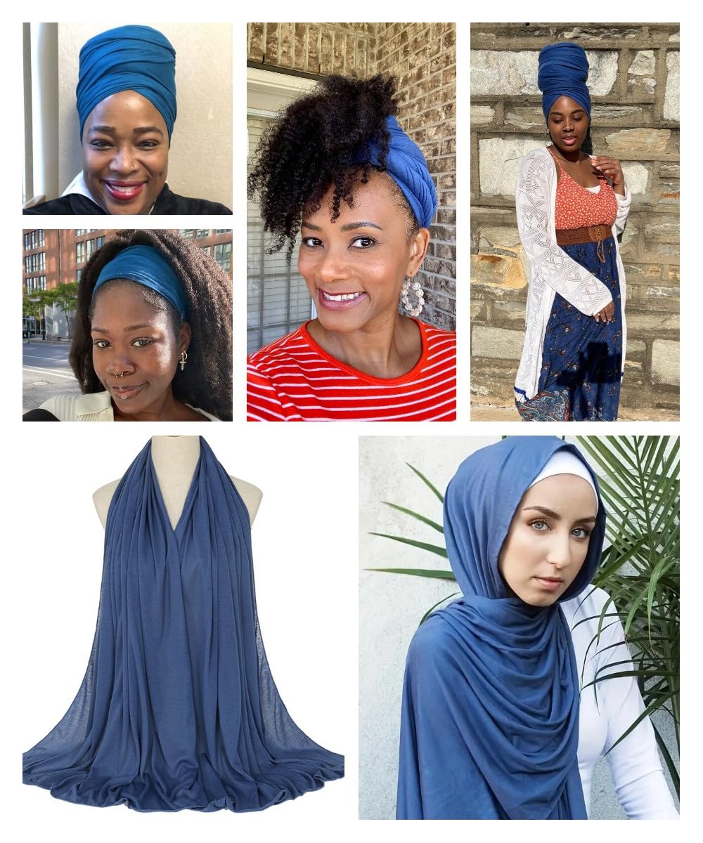 Harewom Head Wraps for Black Women Stretch Head Scarf Long African Hair Wraps Turban Headwraps Jersey Headbands